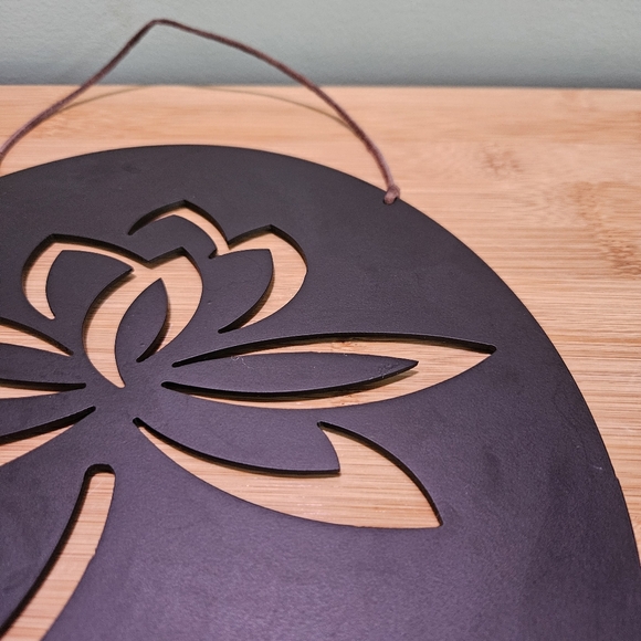 Black Lotus Wall Hanging Decor Metal - Picture 5 of 10